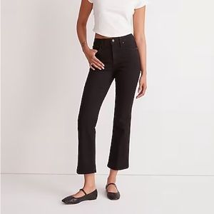 Madewell Kick Out Crop Jeans in Black Rinse Wash